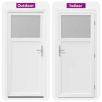 Porta d'ingresso laterale in PVC bianco 98 x 198 cm