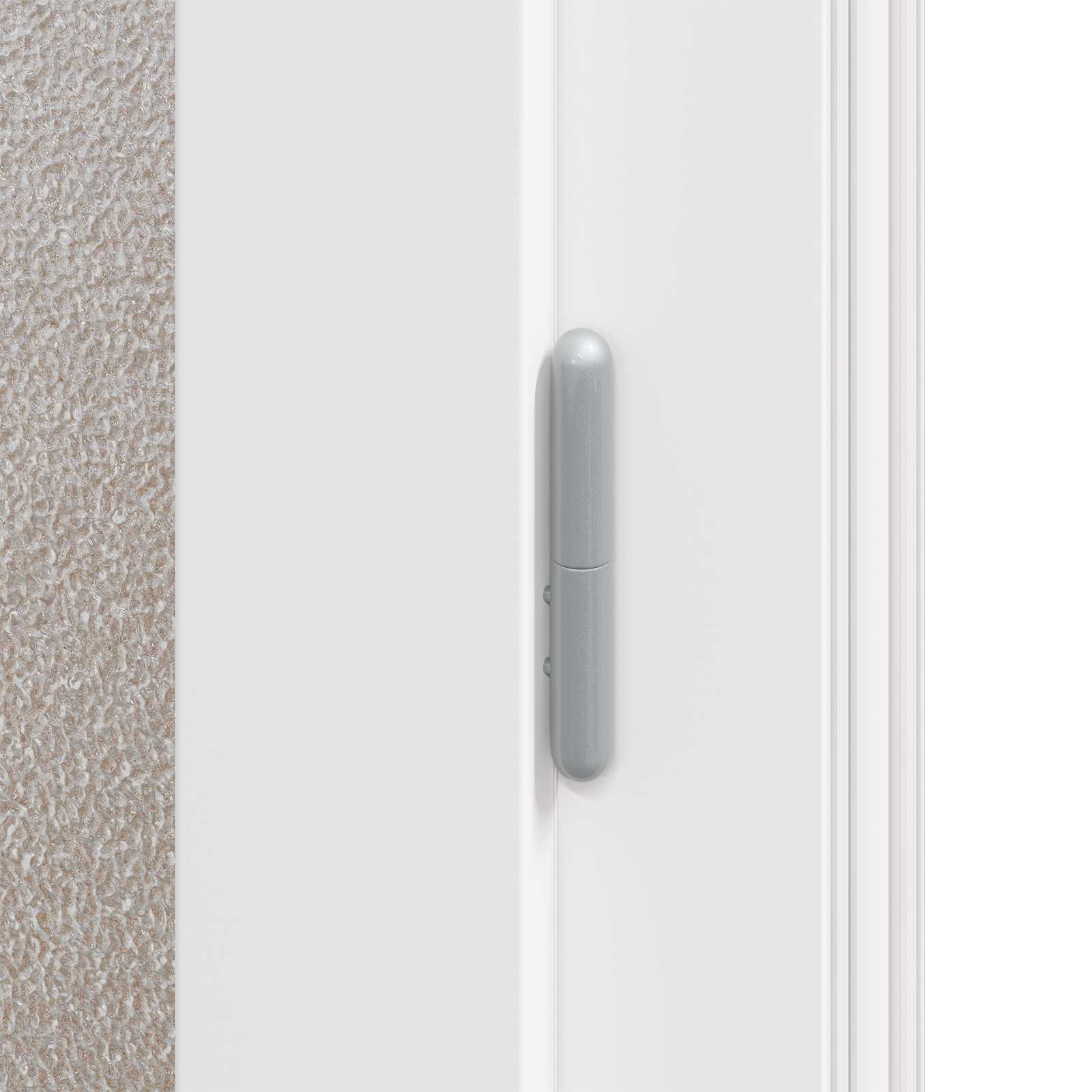 Porta d'ingresso laterale 88 x 198 cm PVC Bianco con nucleo in acciaio