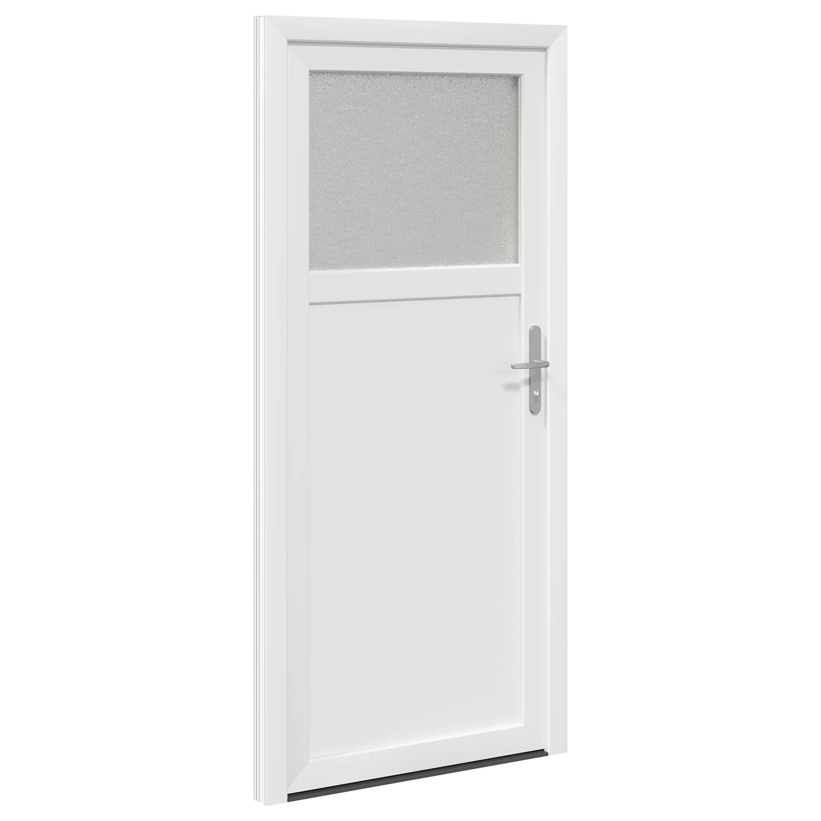 Porta d'ingresso laterale 88 x 198 cm PVC Bianco con nucleo in acciaio