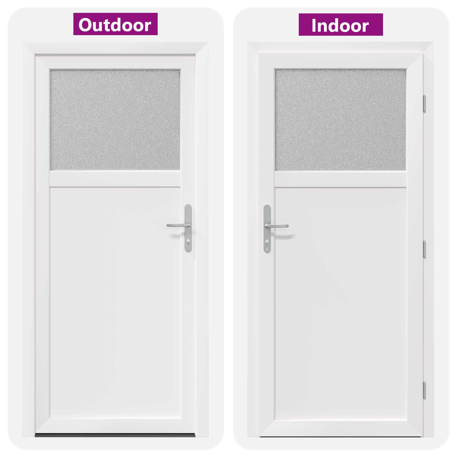 Porta d'ingresso laterale 88 x 198 cm PVC Bianco con nucleo in acciaio
