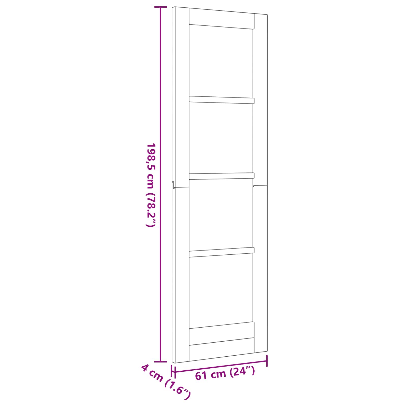 Porta Interna Scorrevole Naturale 61 x 198,5 cm Legno Compensato