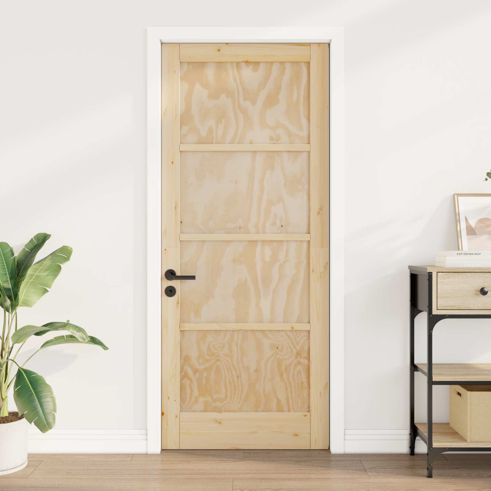 Porta Interna Scorrevole Naturale 83 x 202 cm Legno Compensato