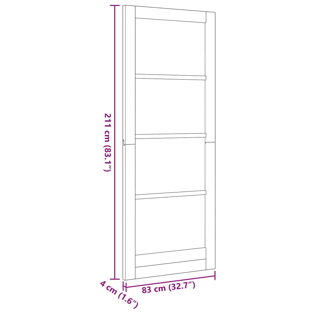Porta Interna Scorrevole 83 x 211 cm Legno Compensato Naturale