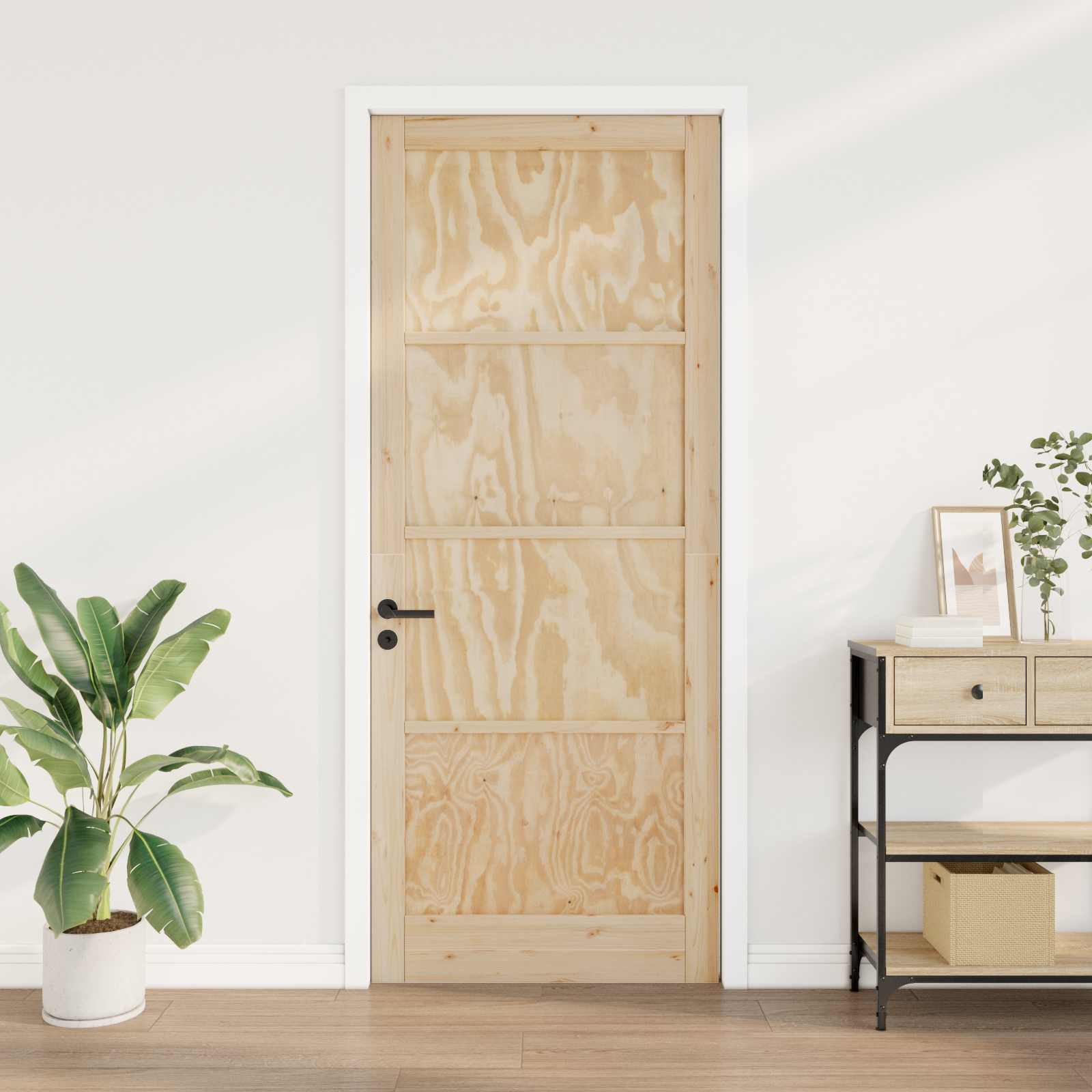 Porta Interna Scorrevole Naturale 83 x 232 cm Legno Compensato
