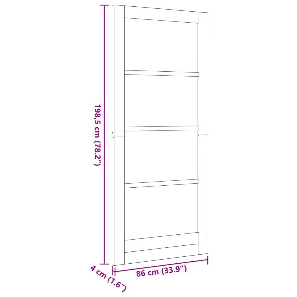 Porta Interna Scorrevole 86 x 198,5 cm Legno Compensato Naturale