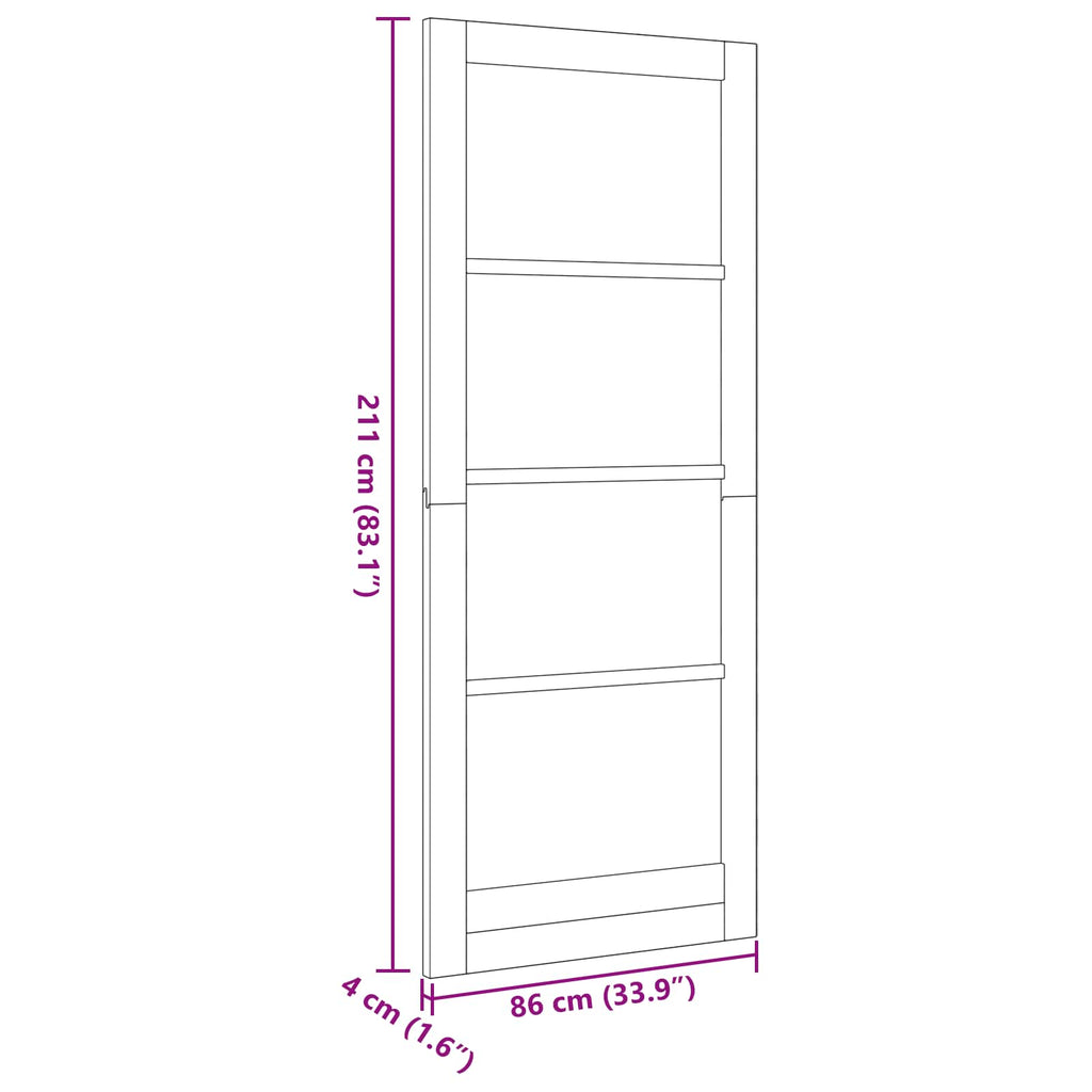 Porta Interna Scorrevole Naturale 86 x 211 cm Legno Compensato