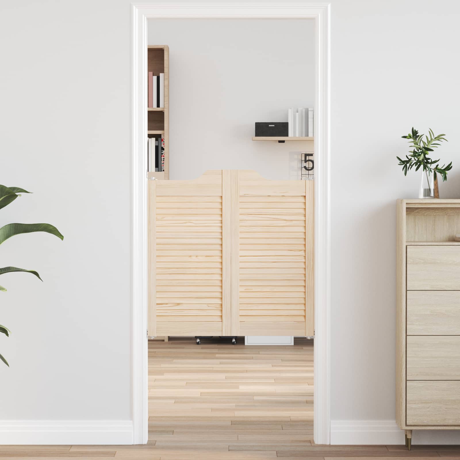 Porte Swing Naturale 80 x 80 cm Legno Massello di Pino