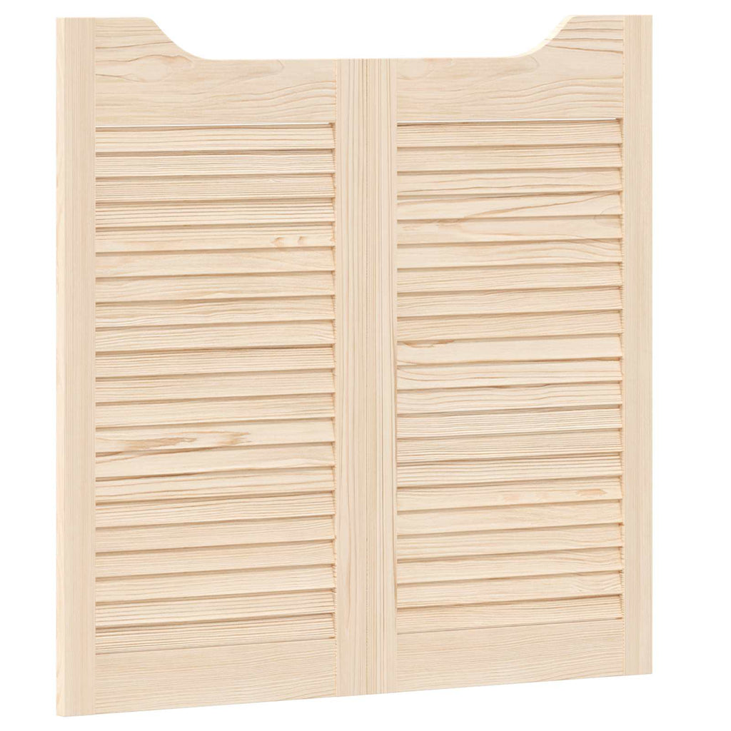 Porte Swing 2 pcs Legno Massello di Pino Naturale 80x80 cm