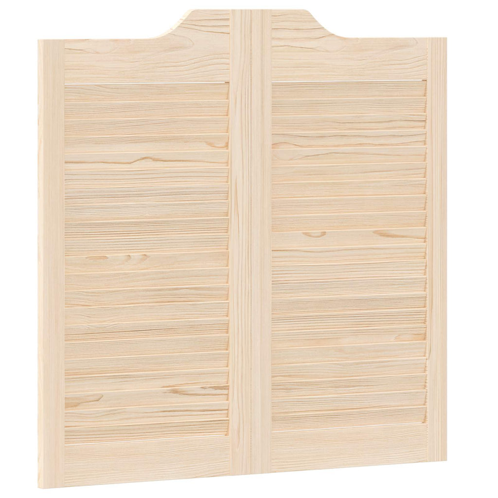 Porte Swing 2 pcs Legno Massello di Pino Naturale 80x80 cm