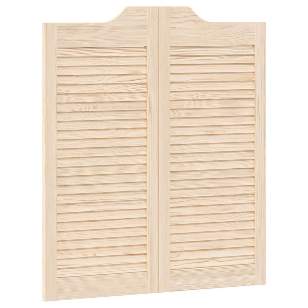 Porte Swing 2 pcs Legno Massello di Pino Naturale 80x90 cm