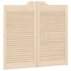 Porte Swing 2 pcs Legno Massello di Pino Naturale 80x90 cm