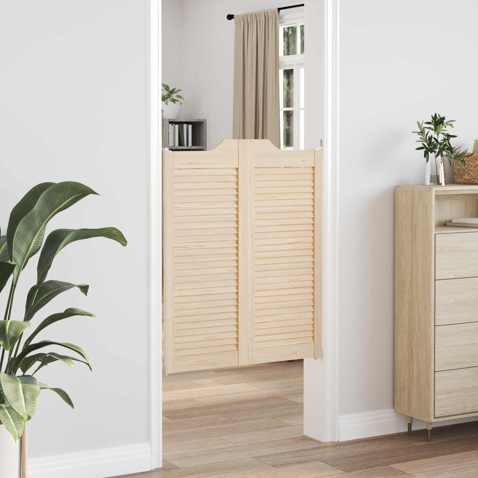 Porte Swing 2 pcs Legno Massello di Pino Naturale
