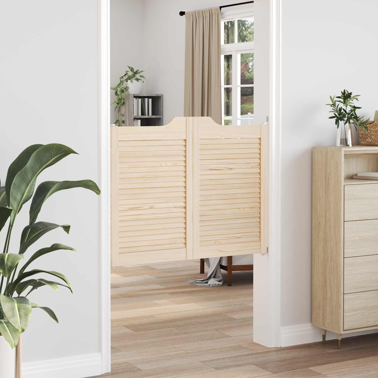 Porte Swing Naturale 80 x 50 cm Legno Massello di Pino