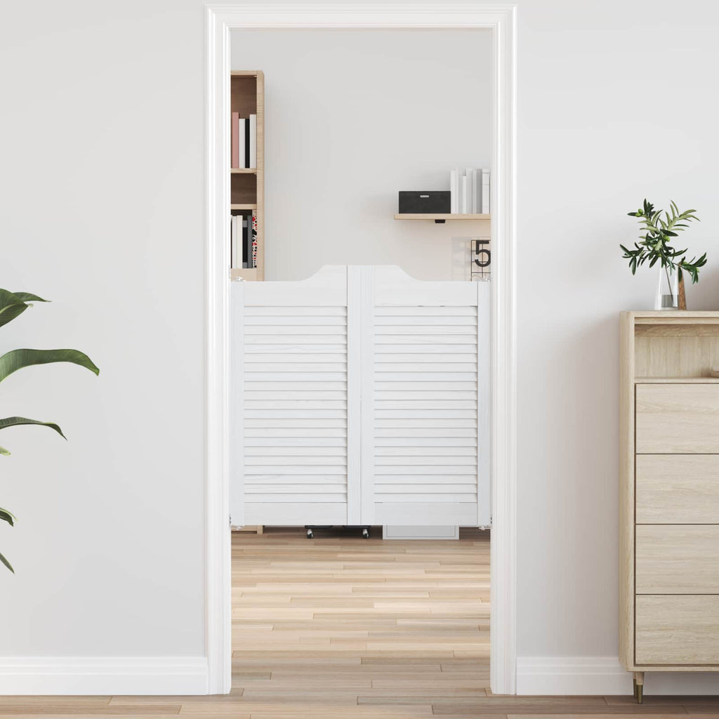 Porte Swing Bianco 80 x 80 cm Legno Massello di Pino