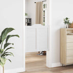 Porte Swing Bianco 80 x 80 cm Legno Massello di Pino