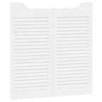 Porte Swing 2 pcs Bianco Legno Massello di Pino 80x80 cm