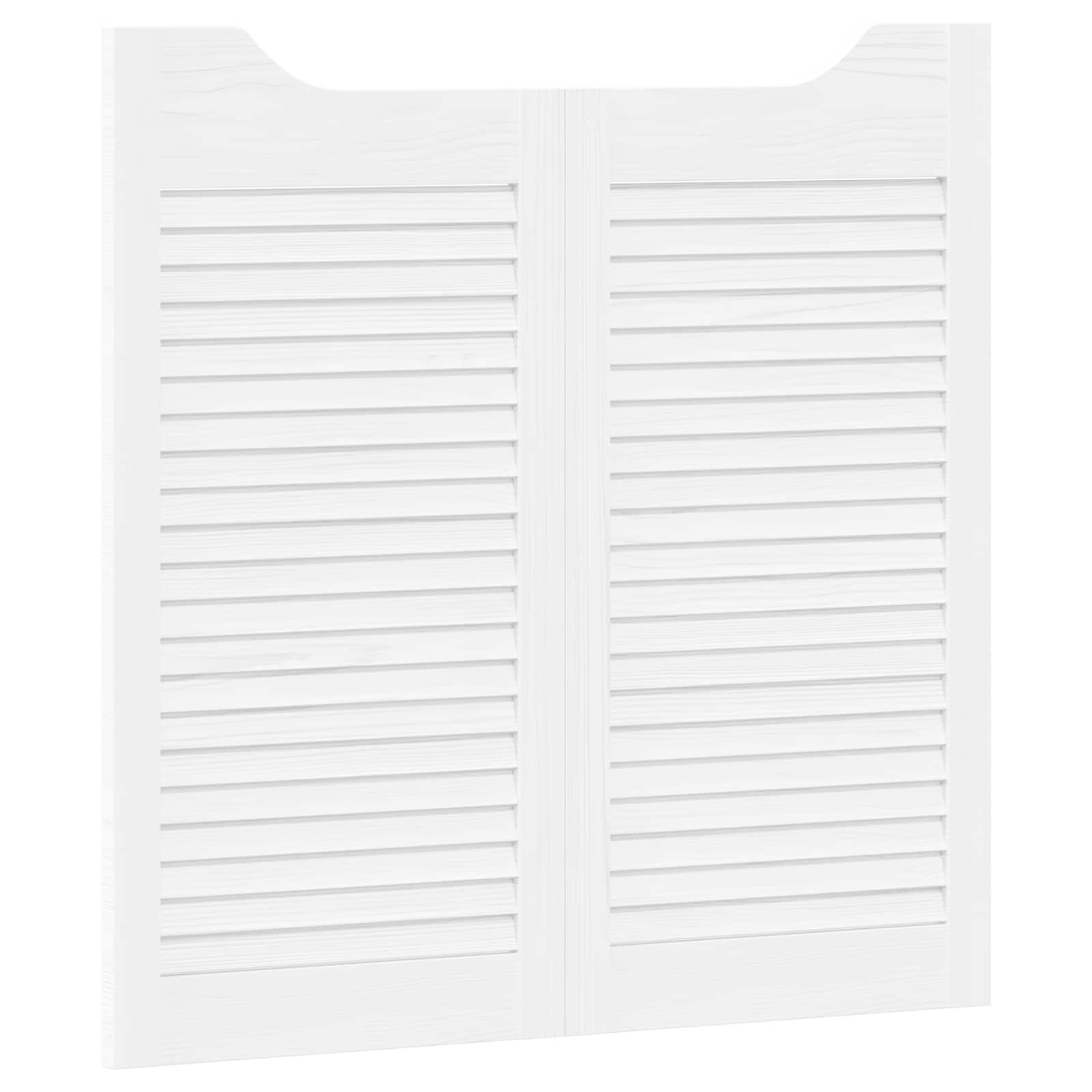 Porte Swing 2 pcs Bianco Legno Massello di Pino 80x80 cm