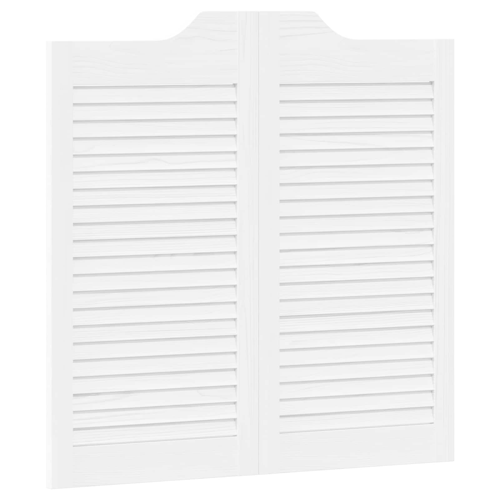 Porte Swing 2 pcs Bianco Legno Massello di Pino 80x80 cm