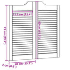 Porte Swing 2 pcs Bianco Legno Massello di Pino 80x80 cm