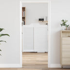 Porte Swing 2 pcs Bianco Legno Massello di Pino 80x90 cm