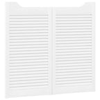 Porte Swing 2 pcs Bianco Legno Massello di Pino 80x90 cm