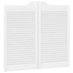 Porte Swing 2 pcs Bianco Legno Massello di Pino 80x90 cm