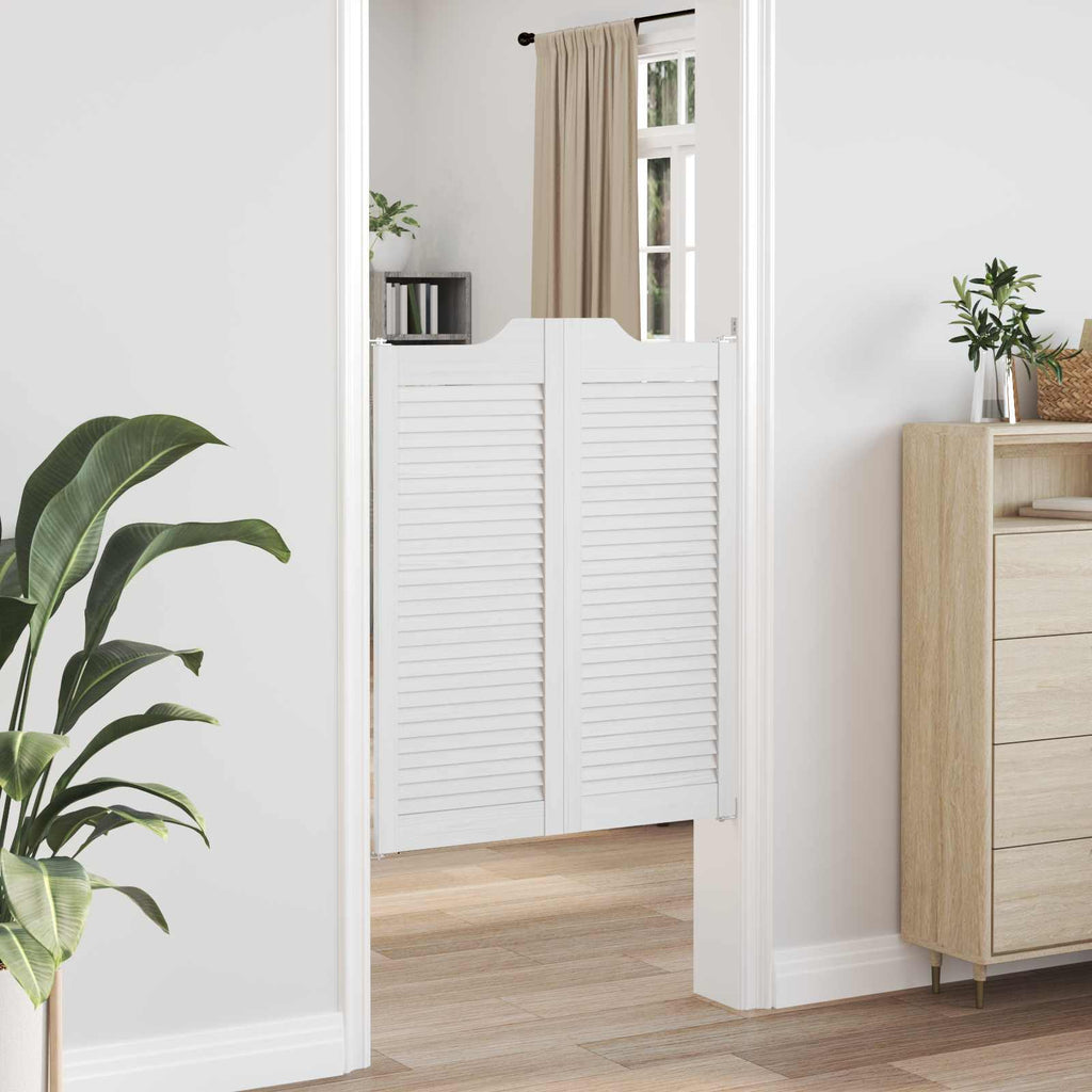 Porte Swing 2 pcs Bianco Legno Massello di Pino 80x100 cm