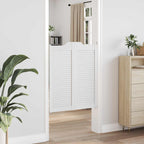 Porte Swing 2 pcs Bianco Legno Massello di Pino 80x100 cm