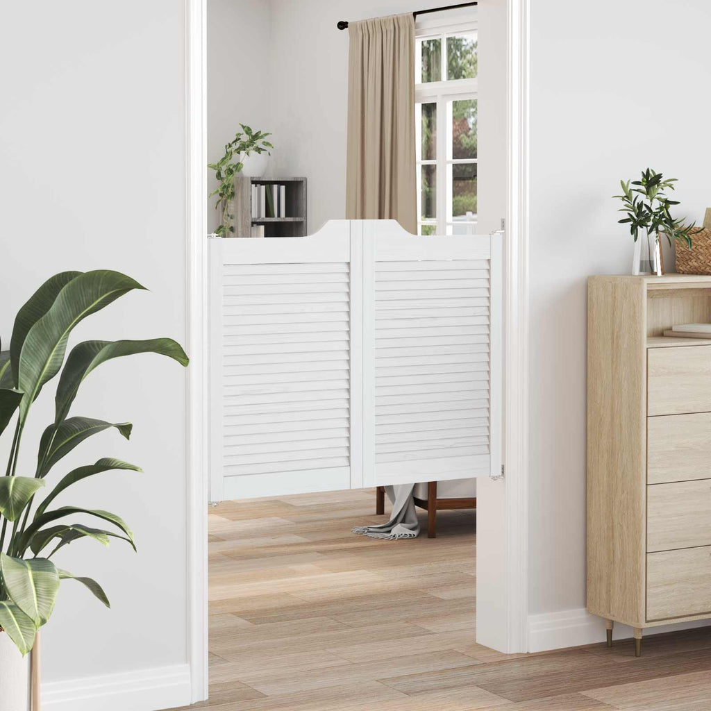 Porte Swing Bianco 80 x 100 cm Legno Massello di Pino