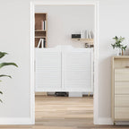 Porte Swing 2 pcs Bianco Legno Massello di Pino 100x80 cm