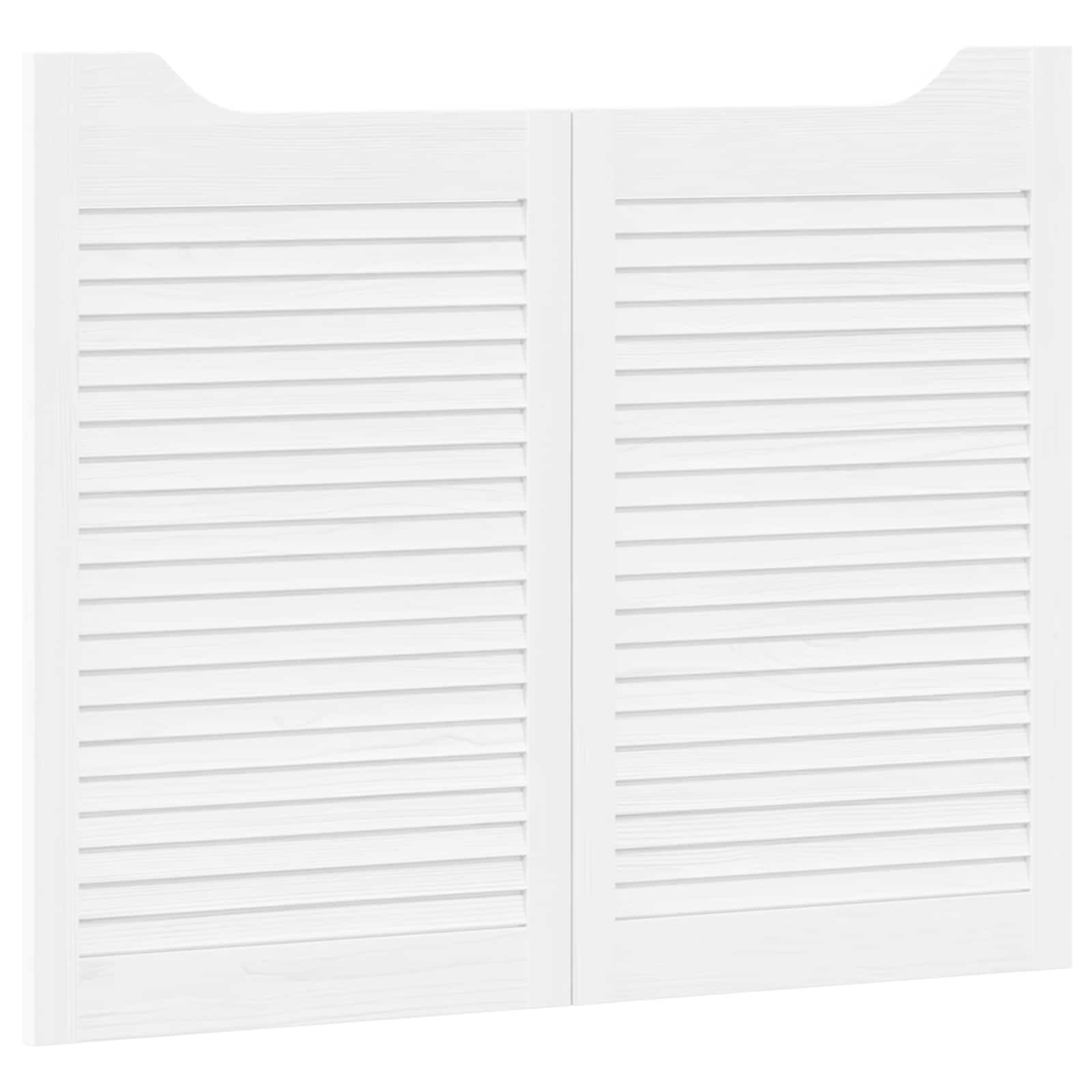 Porte Swing 2 pcs Bianco Legno Massello di Pino 100x80 cm
