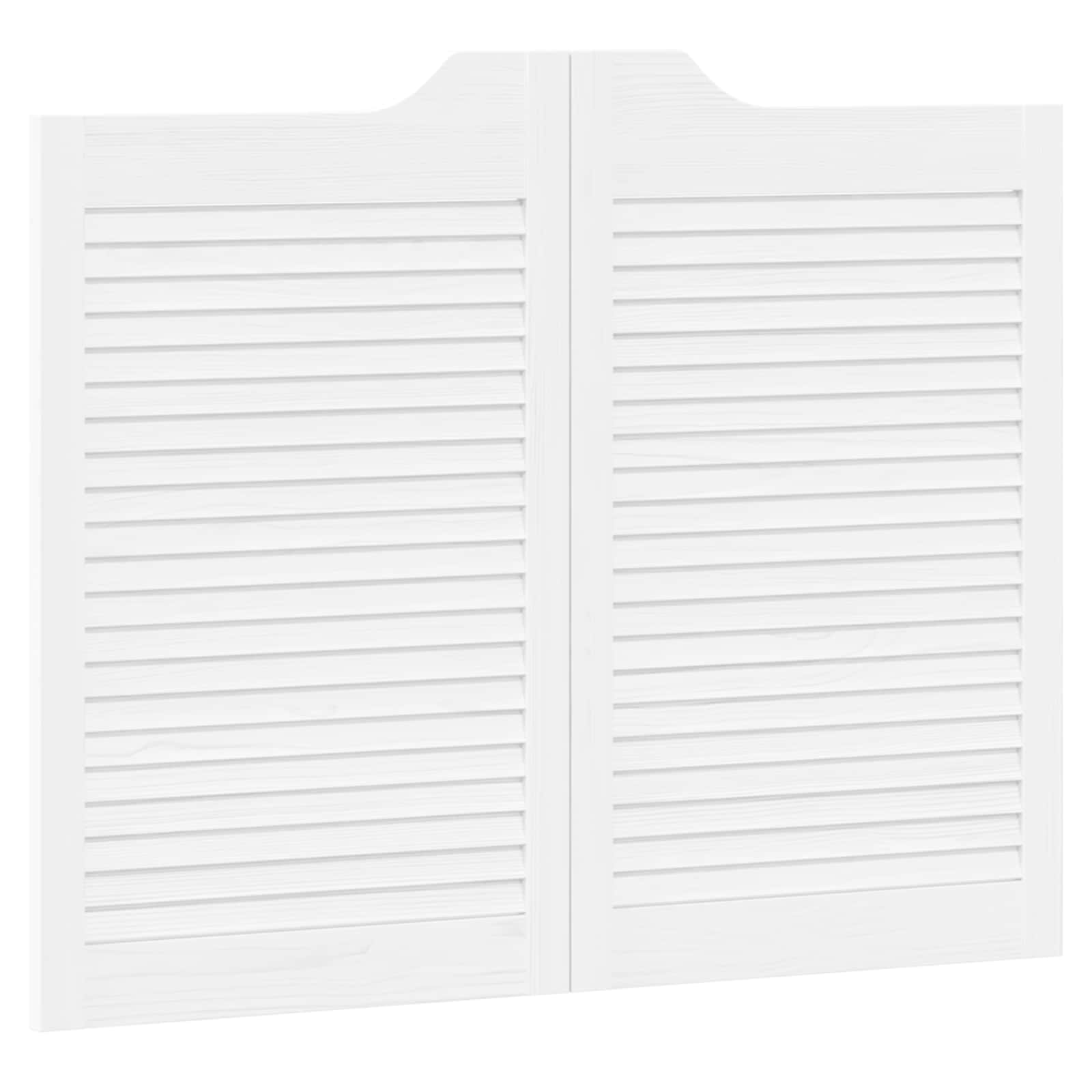 Porte Swing 2 pcs Bianco Legno Massello di Pino 100x80 cm