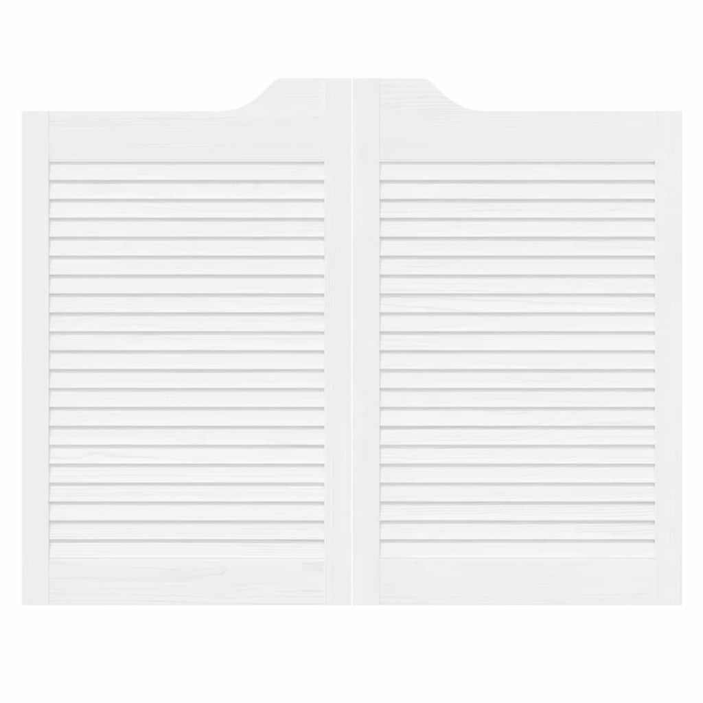 Porte Swing 2 pcs Bianco Legno Massello di Pino 100x80 cm