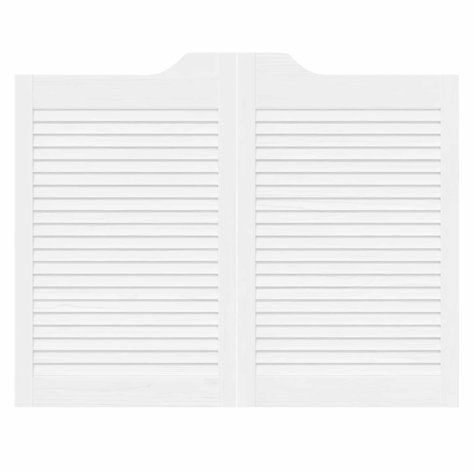 Porte Swing 2 pcs Bianco Legno Massello di Pino 100x80 cm