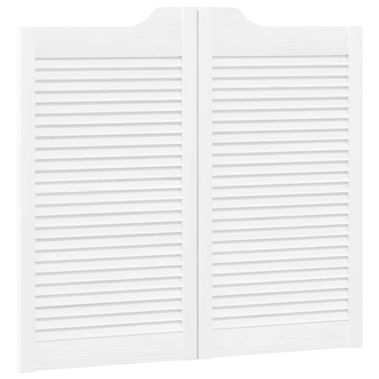 Porte Swing Bianco 90 x 100 cm Legno Massello di Pino