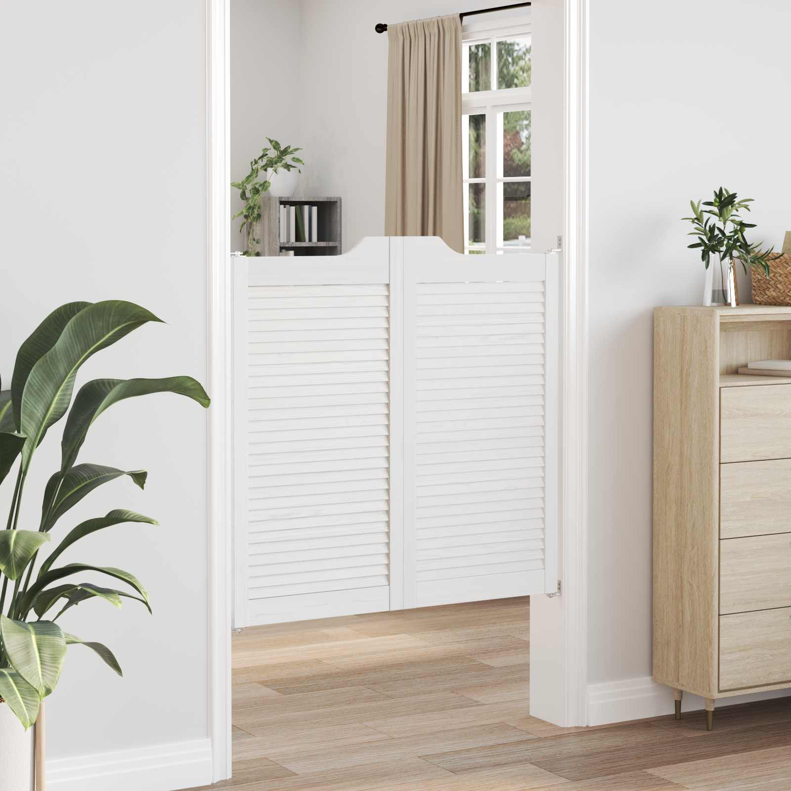 Porte Swing Bianco 100 x 50 cm Legno Massello di Pino