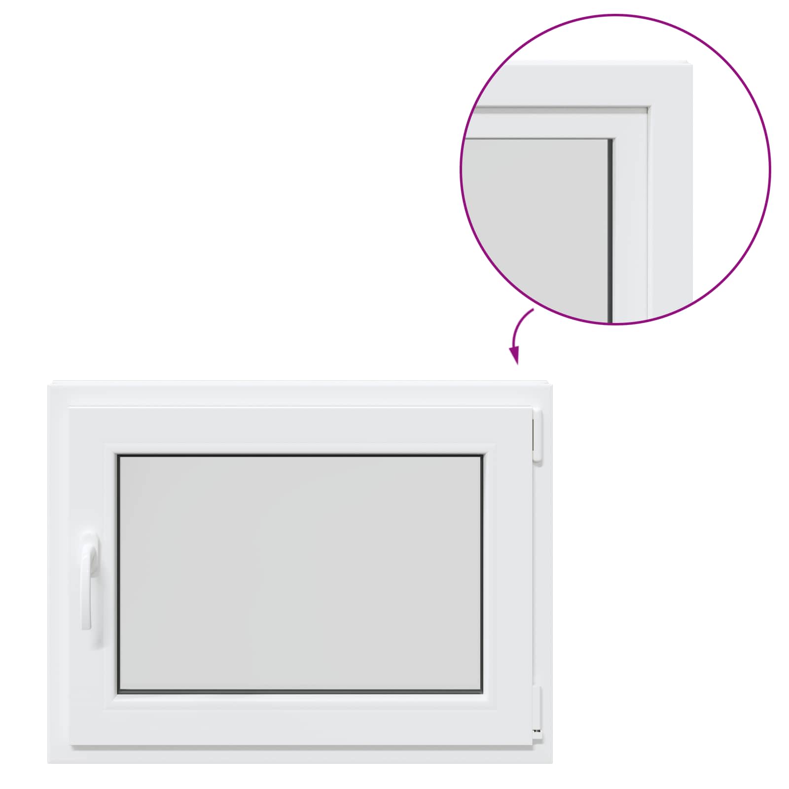 Finestra per Soffitta RISOR 80 x 70 cm PVC e Vetro Bianco