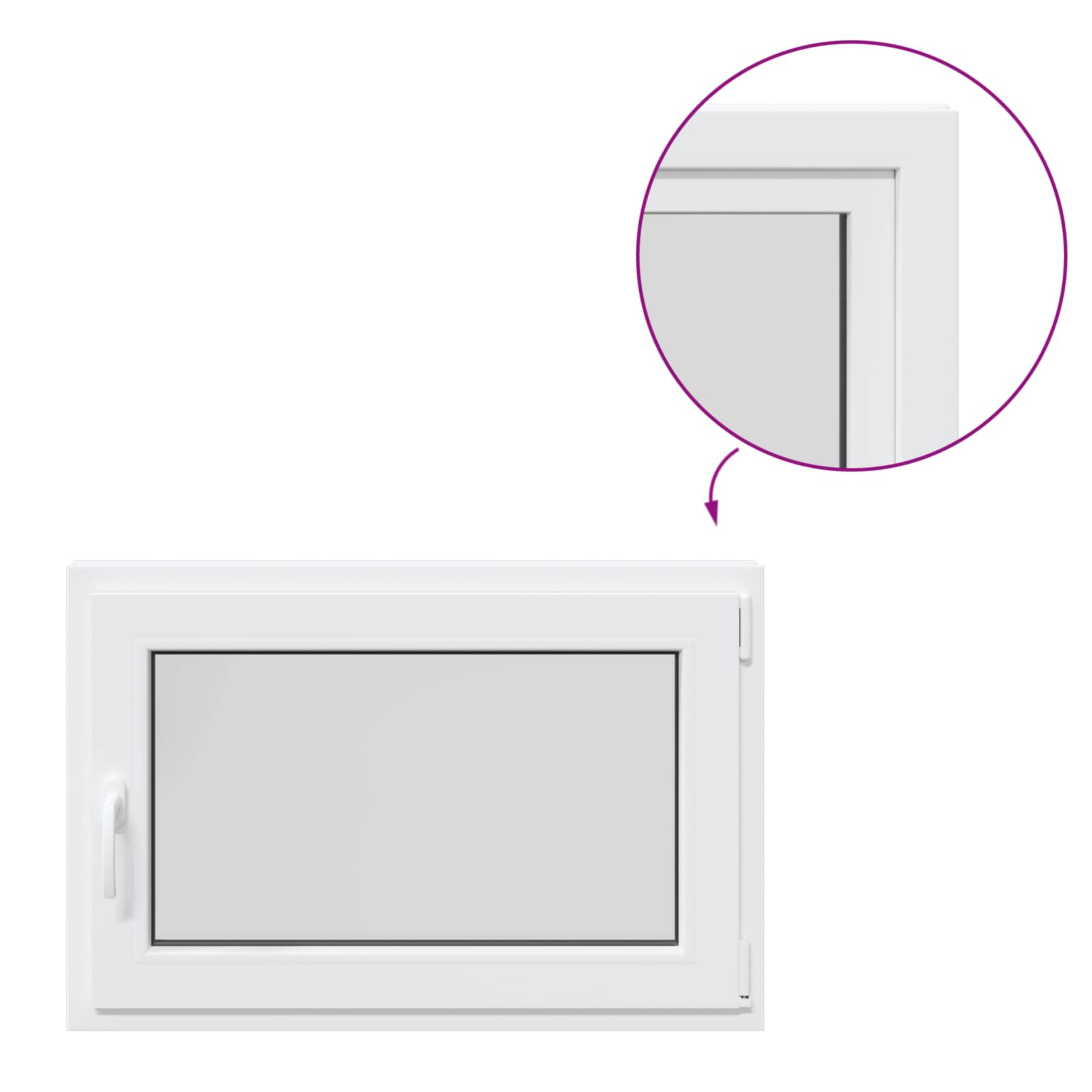 Finestra per Soffitta RISOR 90 x 60 cm PVC e Vetro Bianco