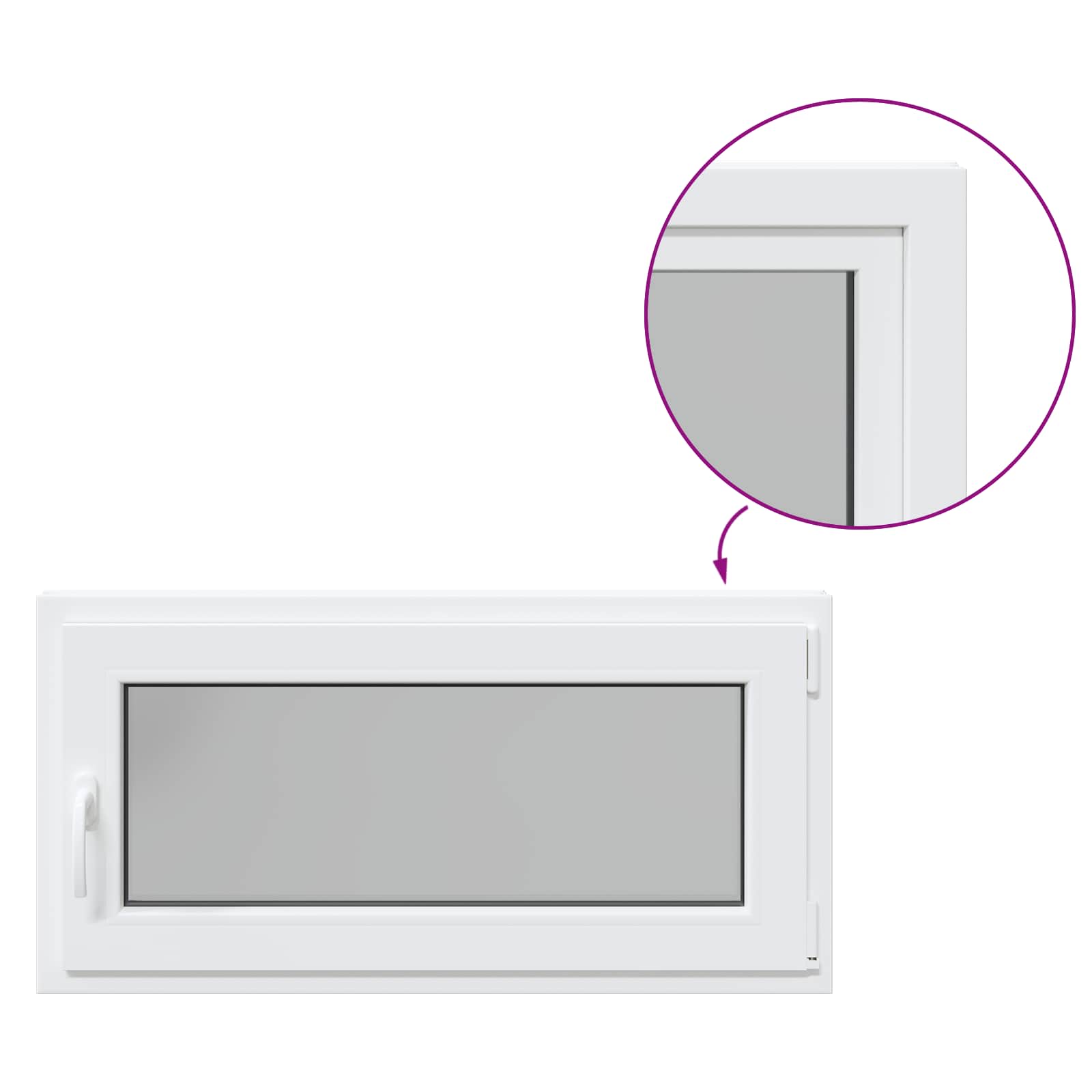 Finestra per Soffitta RISOR 100 x 50 cm PVC e Vetro Bianco