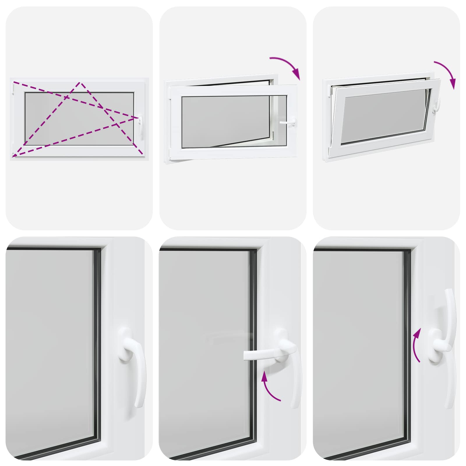 Finestra per Soffitta RISOR 100 x 60 cm PVC e Vetro Bianco