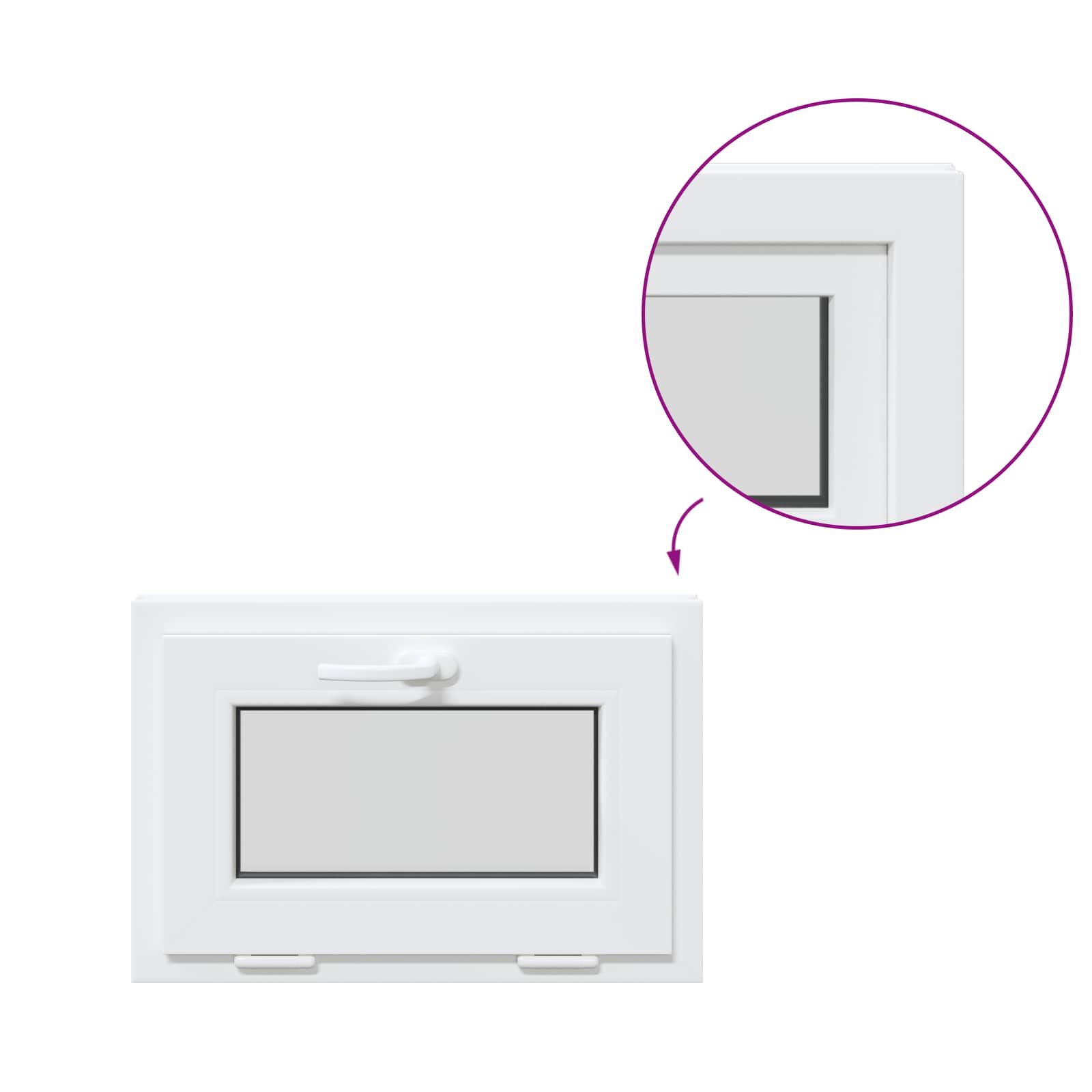 Finestra per Soffitta RISOR 60 x 40 cm PVC e Vetro Bianco