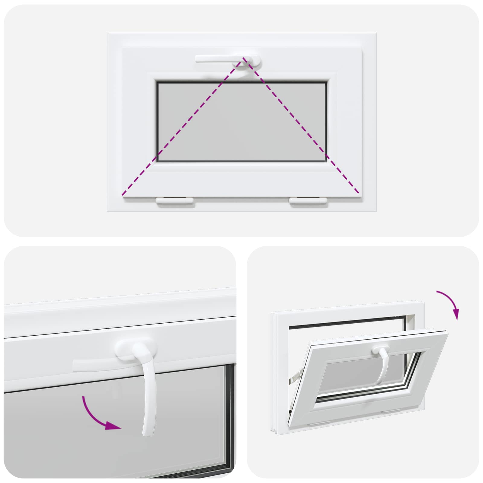 Finestra per Soffitta RISOR 60 x 40 cm PVC e Vetro Bianco