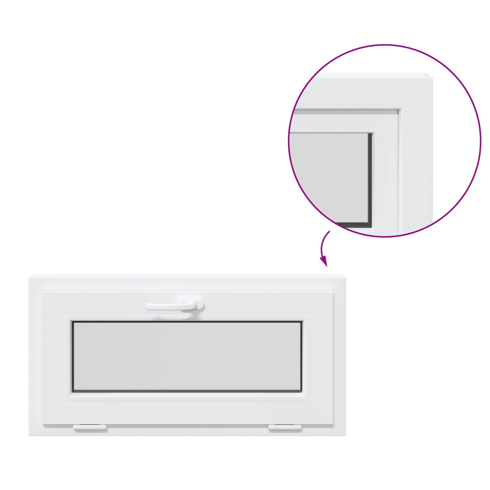 Finestra per Soffitta RISOR 80 x 40 cm PVC e Vetro Bianco