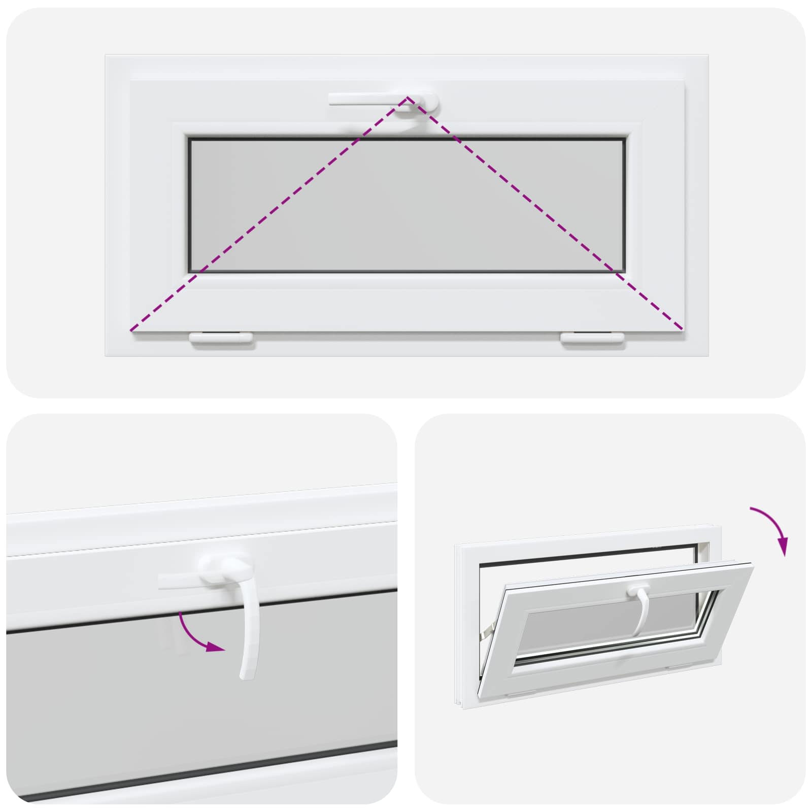 Finestra per Soffitta RISOR 80 x 40 cm PVC e Vetro Bianco