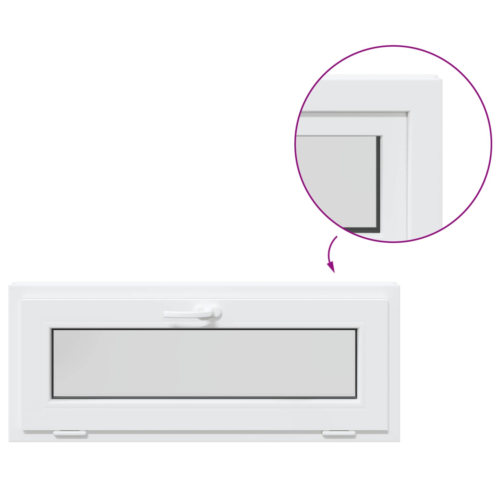Finestra per Soffitta RISOR 100 x 40 cm PVC e Vetro Bianco