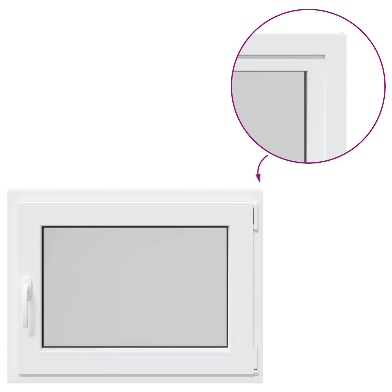 Finestra per Soffitta RISOR 80 x 50 cm PVC e Vetro Bianco