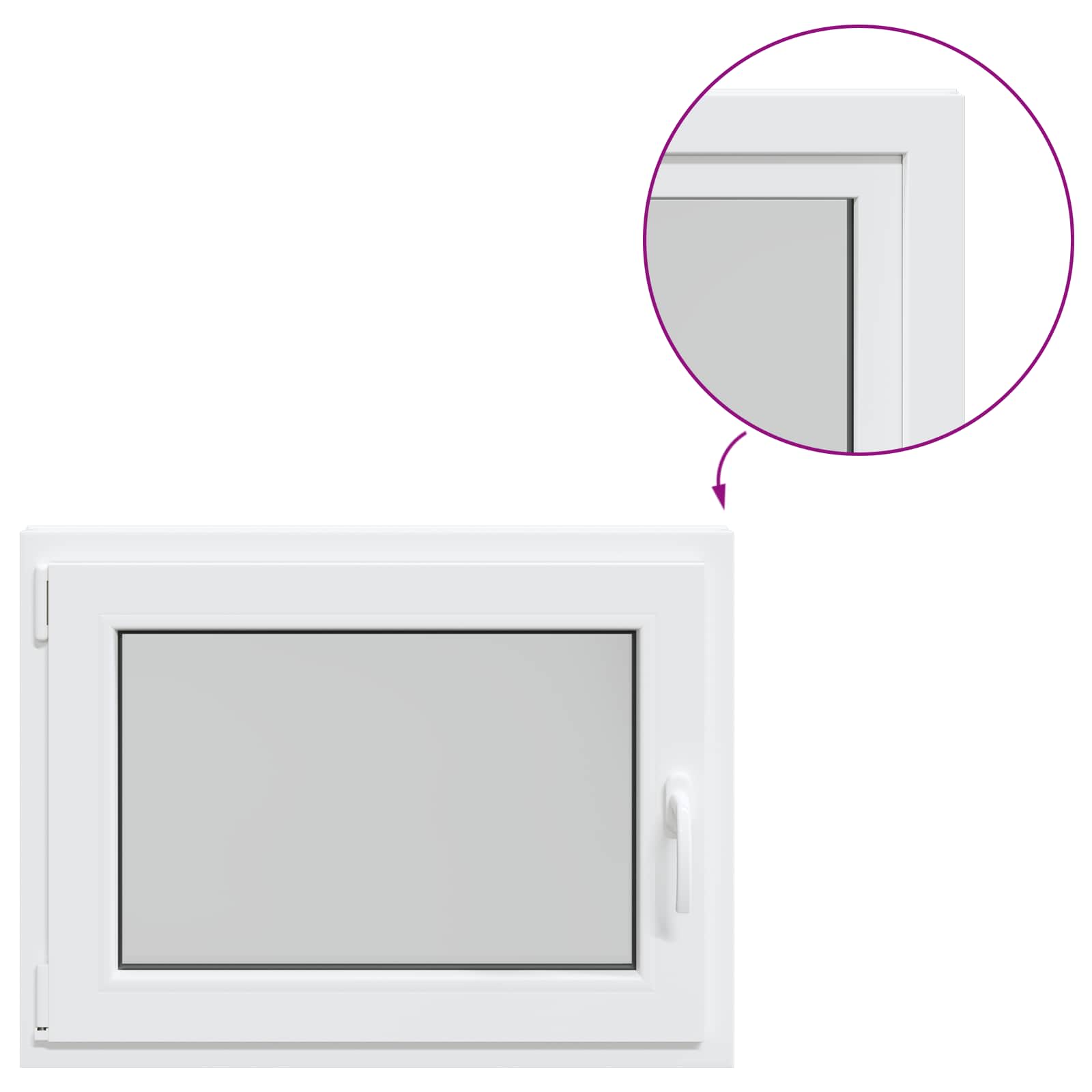 Finestra per Soffitta RISOR 80 x 50 cm PVC e Vetro Bianco
