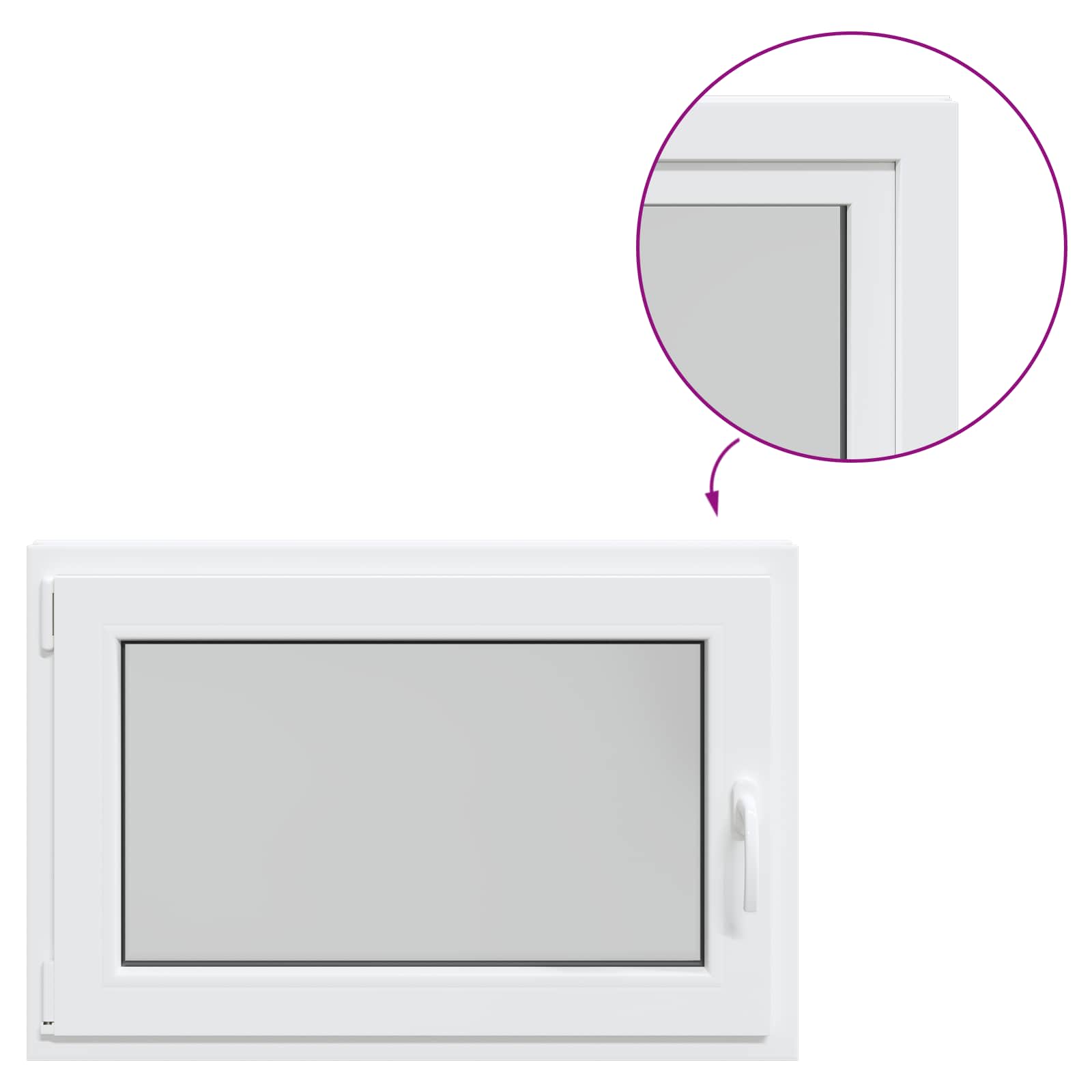 Finestra per Soffitta RISOR 100 x 50 cm PVC e Vetro Bianco