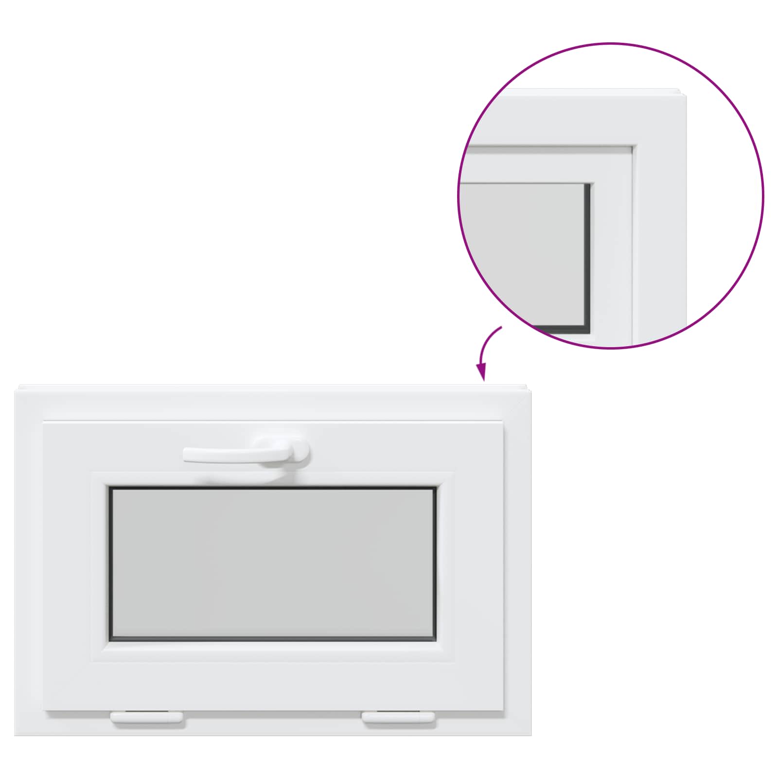 Finestra per Soffitta RISOR 60 x 40 cm PVC e Vetro Bianco
