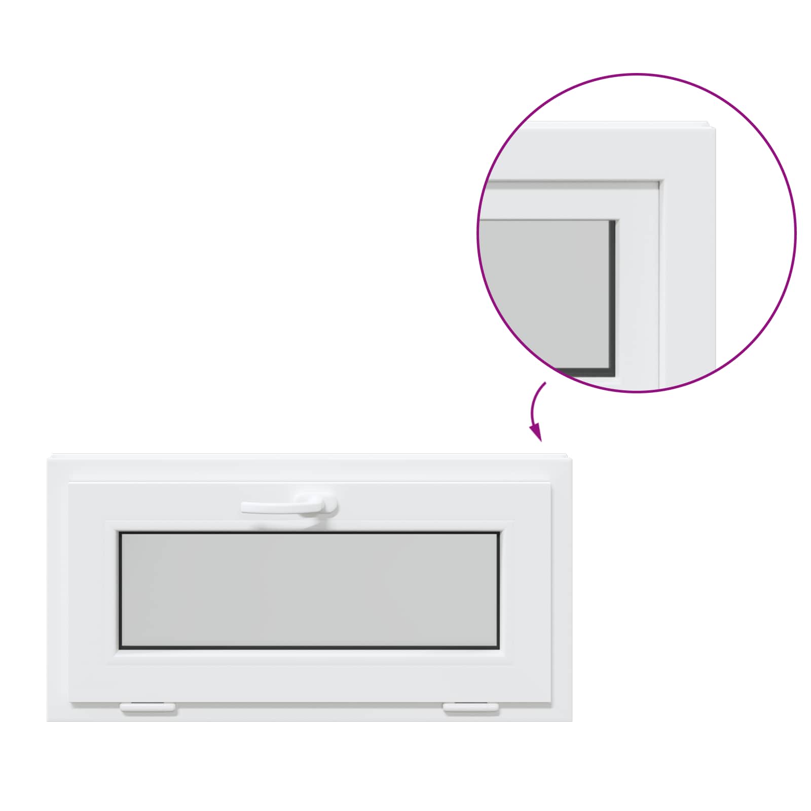 Finestra per Soffitta RISOR 80 x 40 cm PVC e Vetro Bianco